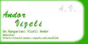 andor vizeli business card